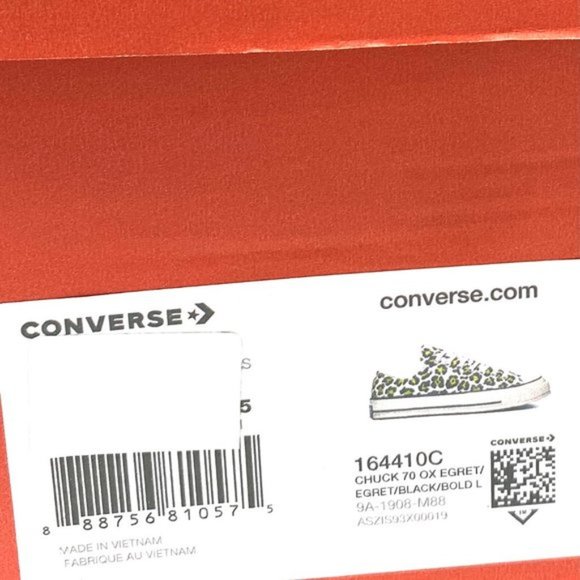 💖MEGA SALE💖Converse CHUCK 70 OX EGRET Black Leopard Print Low Men's 164410C - Picture 3 of 11